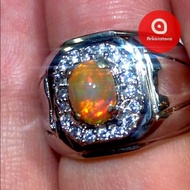 Cincin Mewah Batu Kalimaya Teh Berjarong Garansi Natural Bt