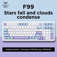 AULA F99 99 Keys Gasket Keyboard 3 modes Customized Mechanical Keyboard 98% Keyboard 2.4G/USB/Bluetooth Tri Mode Wireless Keyboard Hot-swappable RGB Backlit PBT Gaming Keyboard