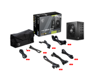 MSI MAG AGL PCIE5 Series ATX 3.1 80+ Gold Full-Modular Power Supply - A750GL/A850GL/A1000GL (Black/W