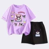 LikeBaby damit pambata ng mga babae Summer suit ng mga batang babae 2024 bagong pambatang Kuromi Mel