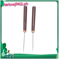 2 Pcs Awl Tool with Wooden Handle, Leather Awl Punch Tool, Slender Scratch Awl, Awl Repair Tool for 