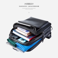 soft men's schoolbag Men's backpack, genuine leather business computer leather multifunctional backp