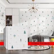 Wallpaper Dinding 3D Wallpaper Brick Foam Stickers Wall Stickers Wallpaper Waterproof Self-adhesive 