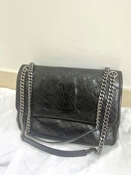 ysl niki medium Black黑鏈黑標 流浪包單肩袋黑色
