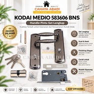 Door Lock Kodai Medio Medium Door Handle/ 583606 BNS Antique with 3 Cylinder Keys 58mm & Body 19cm x