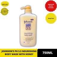 JOHNSON’S PH 5.5 NOURISHING BODY WASH WITH HONEY 750ML