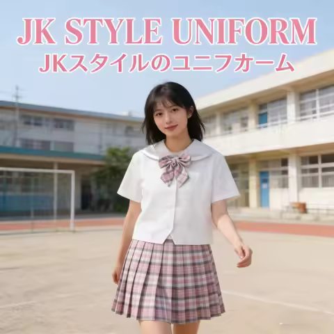 Basic JK Uniform Sailor Top,Sapporo & Kansai Collar,White Summer Style, Long & Short Sleeve, College