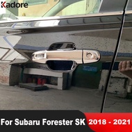 Door Handle Cover Trim For Subaru Forester SK 2018 2019 2020 2021 Chrome Car Exterior Door Handles C