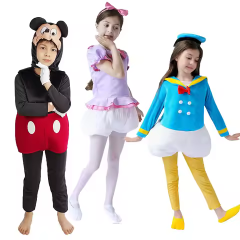 Classic Halloween Outfit Boy Girl Deluxe Mickey Mouse Donald Duck Costume For Kid