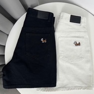 Women's Shorts, IU DOG EMBROIDERED High Waist Jeans Shorts with Dog Embroidered Back Pockets GZHOU F
