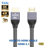 Viele 10M HDMI 2.1 Cable  8K 60Hz 4K 120Hz 2K 144Hz 48Gbps VRR QMS 3D Dynamic HDR eARC for TV Player Laptop PC Projector CCTV Gaming Monitor Display