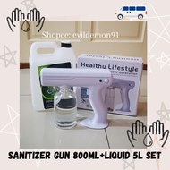 Hand sanitizer non alcohol 5liter with wireless sanitiser nano blue ray atomiser spray gun 800ml