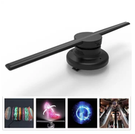 3D Holographic จอแสดงผลแอลอีดีโปรเจคเตอร์ Exhibition Fair โฆษณา WIFI/TF Card สีดำ Free SD CARD 16GB