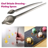 Chef Drizzle Dressing Plating Spoon - Stainless Steel Sauce Spoon Cake Gastronomy Tapered Spout DIY 