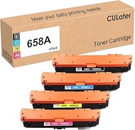 4 Pack 658A W2000A W2001A W2002A W2003A Remanufactured Toner Cartridge Replacement for HP Color M751