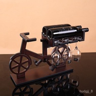包邮Bicycle Liquor Shelves Solid Wood Wine Rack Bottle Creative Wine Cups Holder European Bar Shelf Vintage Shelf Wooden B