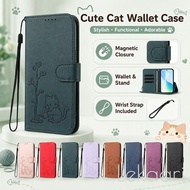 Cat Embossed Flip Case For ZTE Blade A73 A53 Pro A33S A72 A72S A52 A32 Leather Wallet Holder Magneti