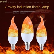 YELGIMY LED Flame Light Bulbs, Chandelier Base E14 E27 Candle Fire Light Bulb, Fashion 2W Plastic Fl