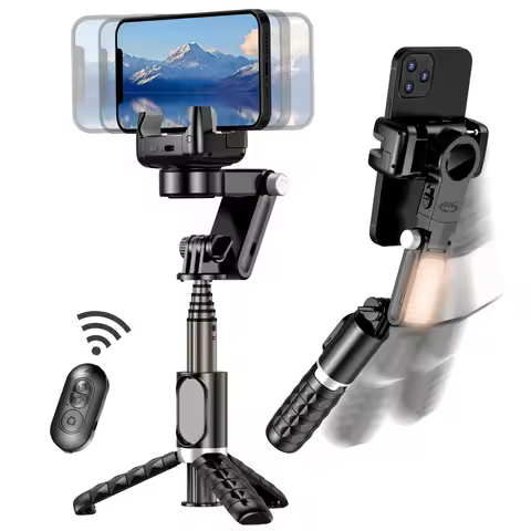 Q18 Desktop Following the shooting Mode Gimbal Stabilizer Selfie Stick Tripod with Fill Light for iP