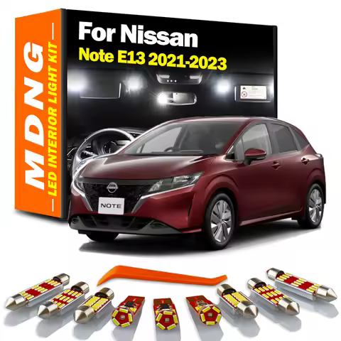 MDNG 9Pcs Canbus Accessories For Nissan Note E13 2021 2022 2023 LED Interior Luggage Map Dome Light 
