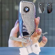 BMW 2025 X1 U11 LCI Remote Case Side Button Crystal Pattern Easy To Wear Push (Crystal TPU Key Car C