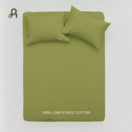 Arestale  Set A ผ้าปูที่นอน + ปลอกหมอน 2 ใบ ผ้าฝ้ายแท้ 100% Long-staple cotton Single-ply yarn ขนาด 