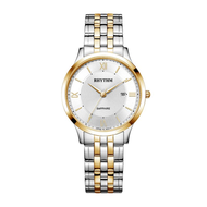 RHYTHM G1201S03 - JAM TANGAN ANALOG PRIA GOLD STAINLESS STEEL ORIGINAL