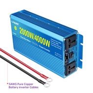 LVYUAN อินเวอร์เตอร์เพียวไซน์เวฟ DC 12V/24V เป็น AC 220V 3000W/4000W พีคจอ LCD พร้อมด้วยซ็อกเก็ตสากล