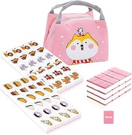 Seaside Escape Game Blocks Mahjong Sets with 49 Tiles 30mm Pet and Food Pattern.