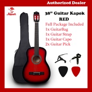 Kapok Acoustic Guitar Kapok 38" Red 100% Original Free Tuning &amp; Bubble Wrap