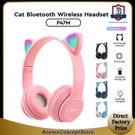 Cat Headphone P47 P47m Folding WIFI Wireless Bluetooth Headphone 5.0 Cat Ear Headset For SmartPhone 
