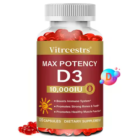 Vitamin D3 10000 IU Softgels - Bone Muscle Immune & Heart Health Support, High Potency, Non-GMO Glut