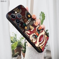 Xiaomi Redmi 12 12C 10 10C 9 9T 9A 9C 8 A1 A2 K40 Gaming 4G 5G Full Cover Phone Case Casing For Cartoon Dancing Lion Soft Silicone Square Camera Protection Shockproof Cases