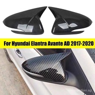 【In stock】For Hyundai Elantra Avante AD 2016-2020 Rearview Side Mirror Cover Wing Cap Exterior Door Rear View Case Trim Carbon Fiber Look SEQX