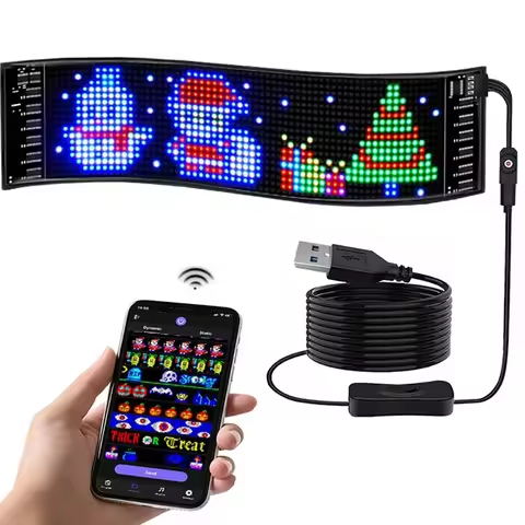 16X96 Bluetooth APP Control Scrolling LED Sign Custom Graffiti Flexible Led Matrix Panel for Car Sto