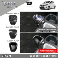 Vemart perodua axia carbon fiber gear shift knob frame cover accessories axia se gxtra style 2014-20