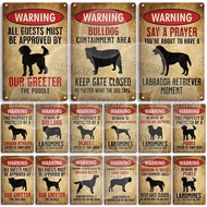 Beware Of Dog Warning Metal Sign Setter Aussie Corso Frenchie Labrador Poodle Bulldog Beagle Shortha
