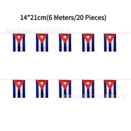 14*21cm(6 Meters/20 Pieces) Cuba flag String Cuba Flags (rope about 6 meters long)