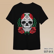 T-shirt Men Women Adults And Children Cotton Combed Short Sleeve Skull Style SST 013-015