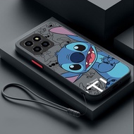 Honor X7C X8C X8b X6B X7a X7b X5b Cover Joyful Cute Stitch Plastic Phone Case Frosted Matte Casing