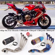 Motorcycle Exhaust Full System Escape Modified Link Pipe Carbon Fiber Muffler Slip On For Honda CBR650R CB650F CB650R CB