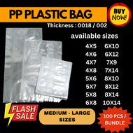 TRANSPARENT PP PLASTIC Repacking Bags 100PCS medium to Large Size Clear Packaging for Food & Product