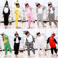 Kids Animal Cosplay Costume Dinosaur Tiger Wolf Monkey Rabbit Elephant Jumpsuit Halloween Party - 17