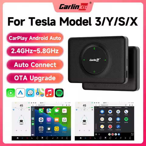 CarlinKit T2C For Tesla Model 3 Model Y X S Support Wireless Android Auto CarPlay Online Update 2.4G