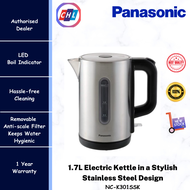 Panasonic  [Ready Stock] 1.7L Electric Kettle in a Stylish Stainless Steel Design - NC-K301SSK - Pan