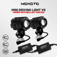 MOKOTO MINI DRIVING LIGHT V6 4WIRES TRI-COLOR WATERPROOF MDL HIGH AND LOW BEAM 30W UNIVERSAL FOR MOT