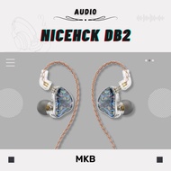 NICEHCK DB2 Hi-Fi Aluminium Alloy IEM 1BA+1DD Hybrid Titanium Plated Graphene Diaphragm (10mm/0.78mm