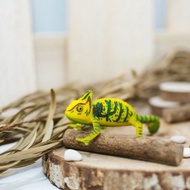CHAMELEON BUNGLON ANIMAL FIGURINE WILDLIFE COLLECTION MINIATUR BUKAN HEWAN HIDUP