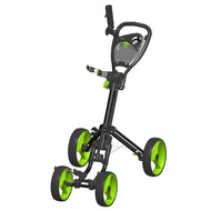 2XOI 4-Wheel Aluminum Golf Push Cart Lightweight Foldable Golf Trolley for Golf Course