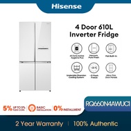 [FREE Installation] Hisense 610L 4 Door Inverter Fridge / All Zone Active Hygiene/ Vacuum Pure Fresh